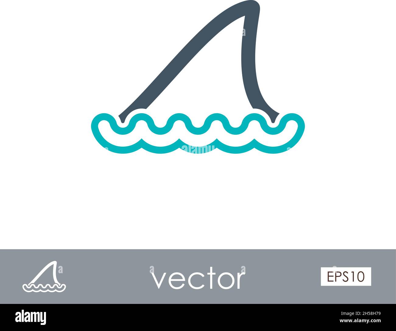 Shark fin outline vector icon. Beach. Summer. Summertime. Vacation, eps ...
