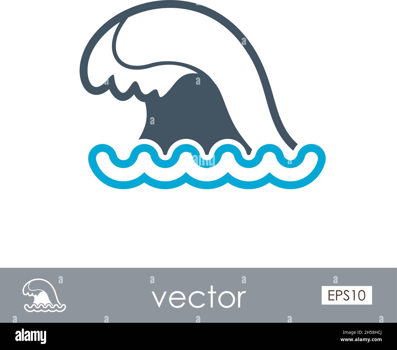 Ocean sea wave icon outline hi-res stock photography and images - Alamy
