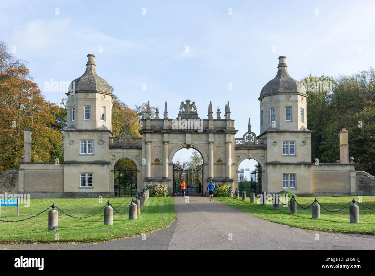 Entrance gate to 16th century Burghley House, Stamford, Lincolnshire ...