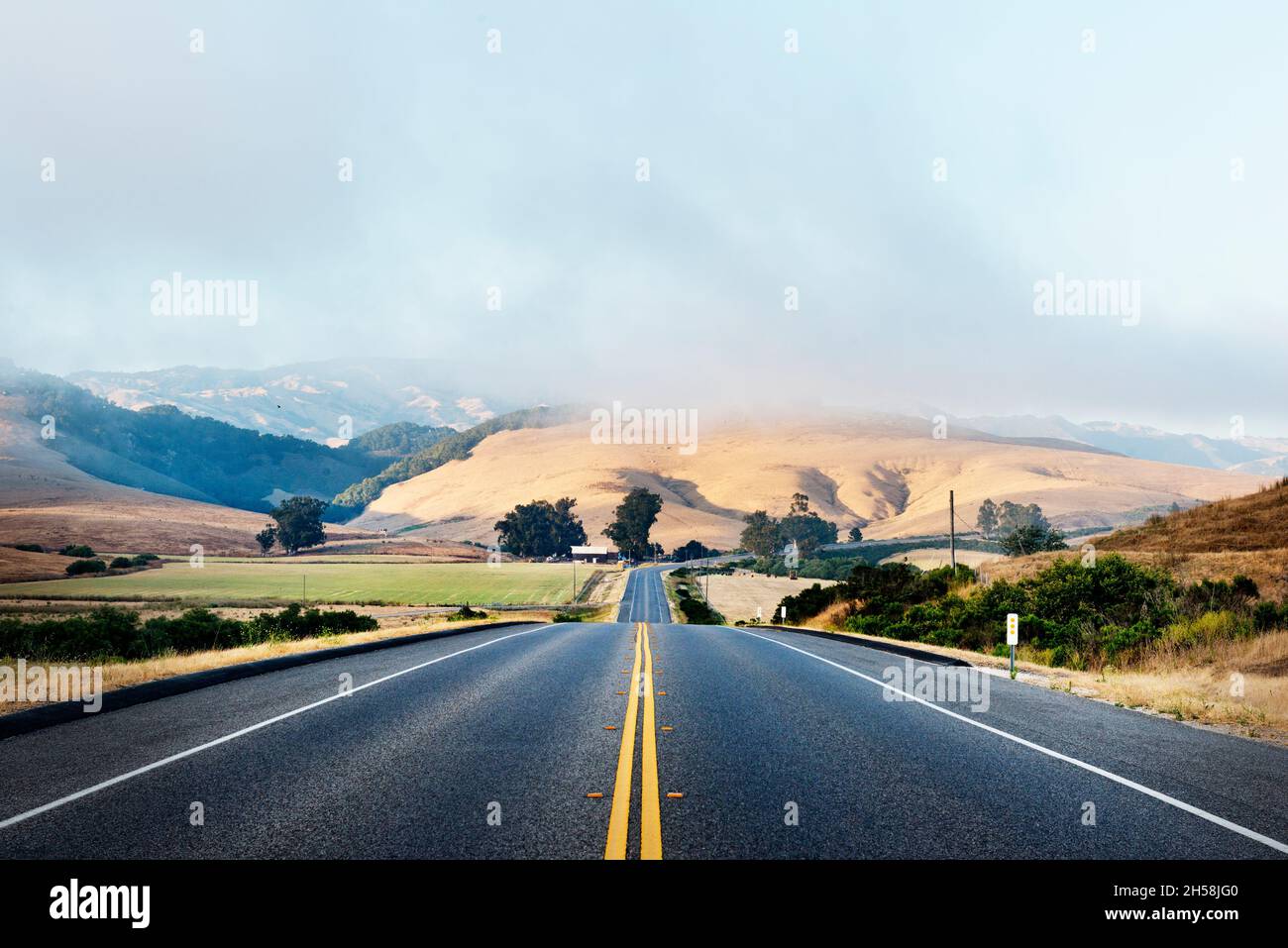 Beautiful scenics along Route 46 in California. State Route 46. Old Mammoth Road. Original image from Carol M. Highsmith’s America, Library of Congres Stock Photo