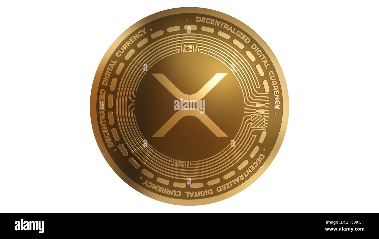 3D Render of Gold XRP Ripple Cryptocurrency Sign Isolated on a White  Background Stock Photo - Alamy