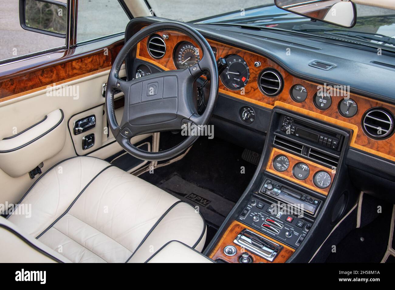 Interior of Bentley Corniche Continental two-door convertible Stock Photo