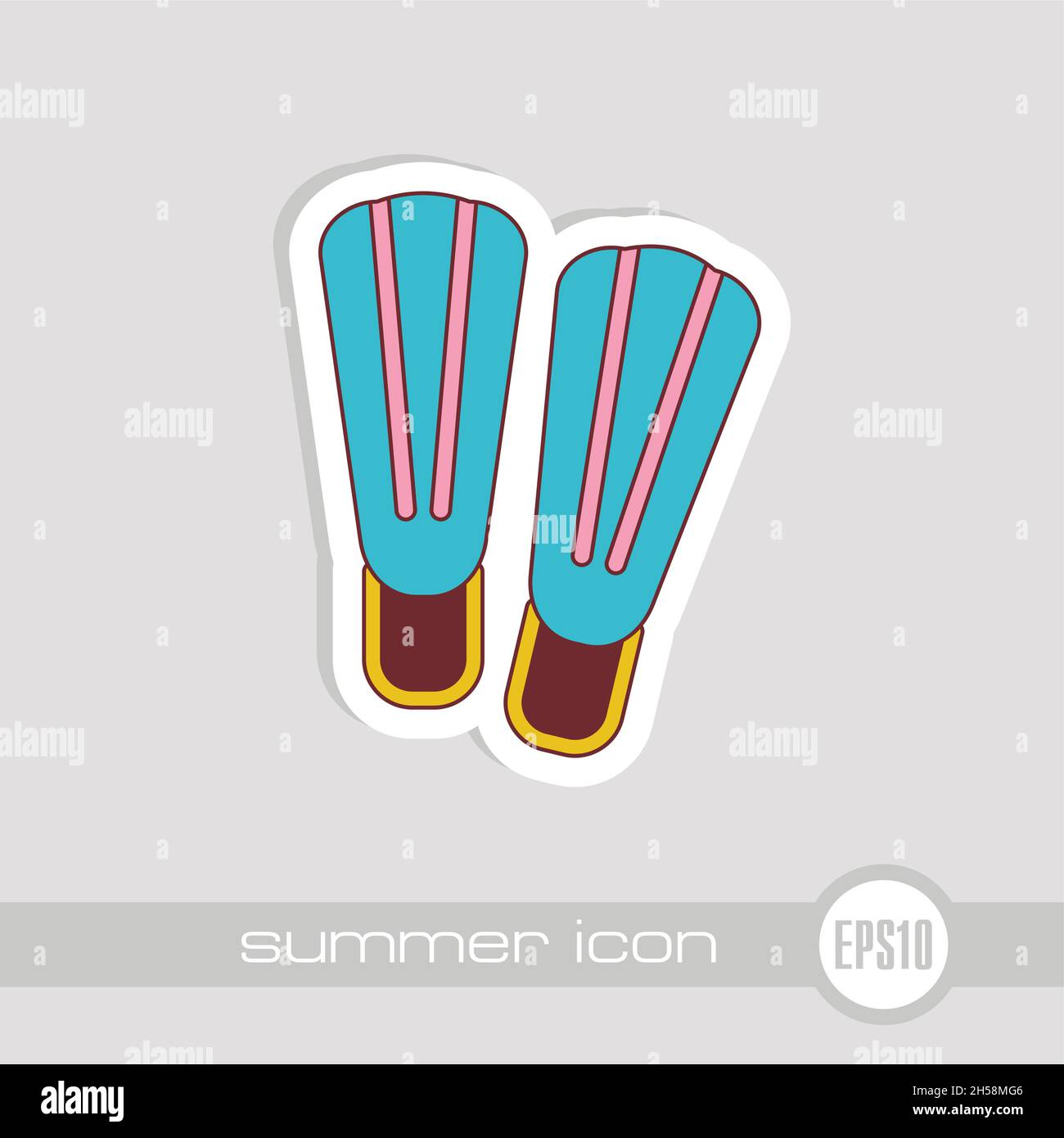 Flippers vector icon. Beach. Summer. Summertime. Vacation, eps 10 Stock Vector