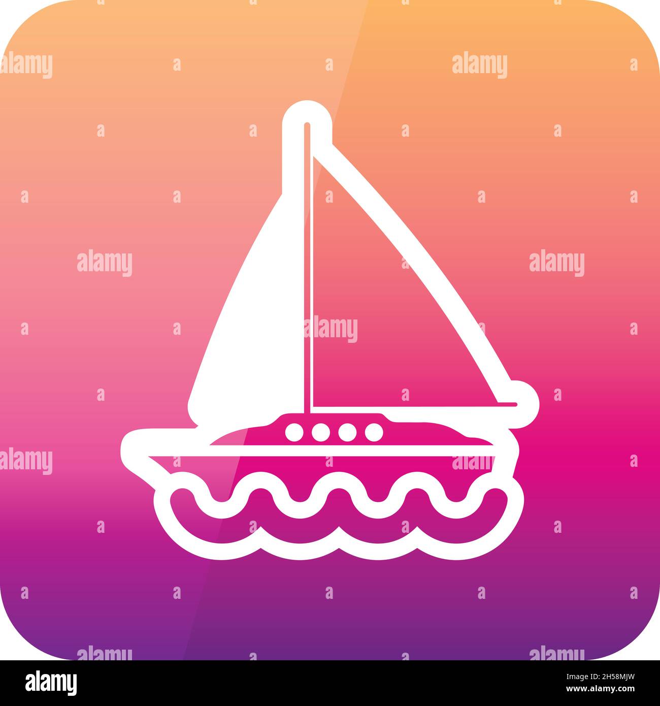 Boat with a Sail outline vector icon. Beach. Summer. Summertime ...