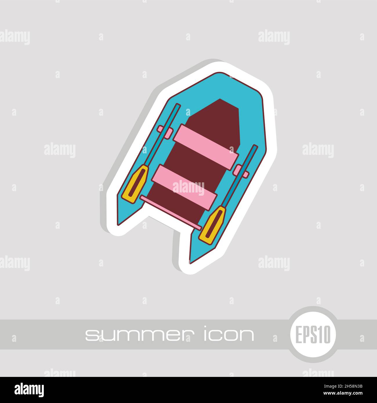 Inflatable boat vector icon. Beach. Summer. Summertime. Vacation, eps 10 Stock Vector