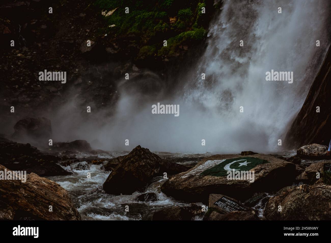Base of a huge waterfall Stock Photo Alamy