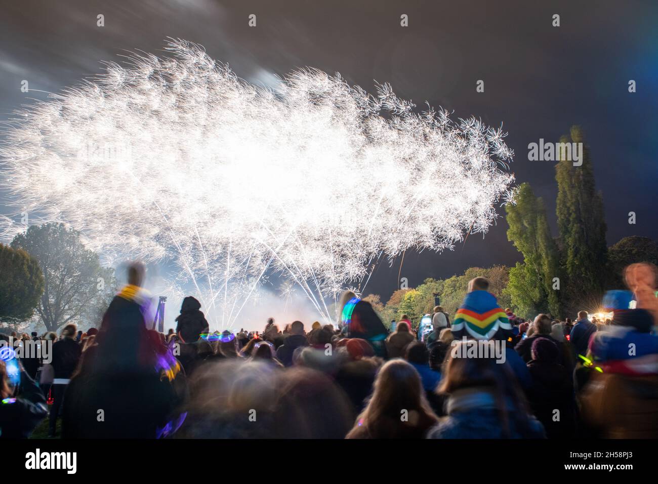 Fireworks at the Kinecroft, Wallingford, Oxfordshire,2021 Stock Photo