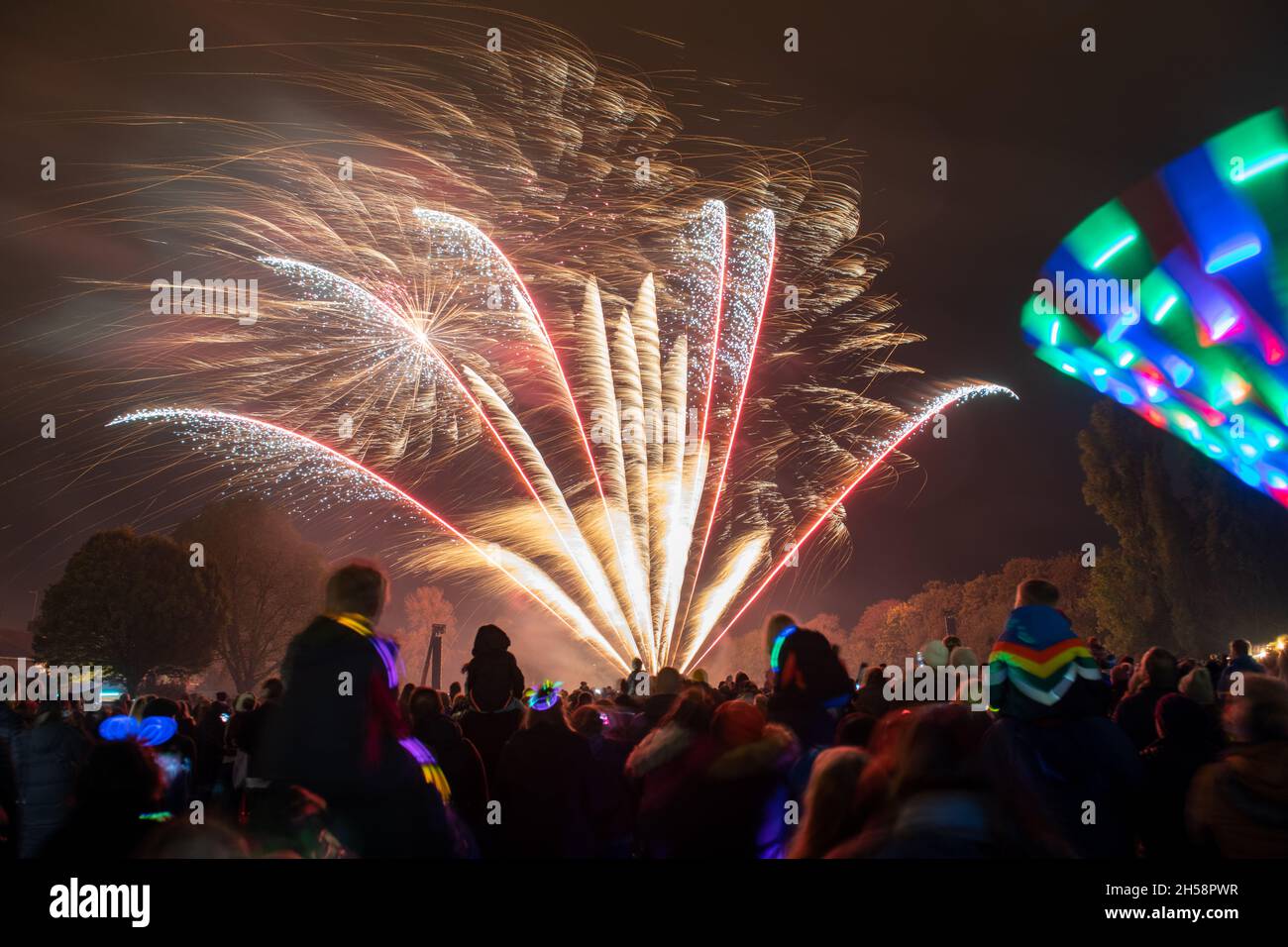 Fireworks at the Kinecroft, Wallingford, Oxfordshire,2021 Stock Photo