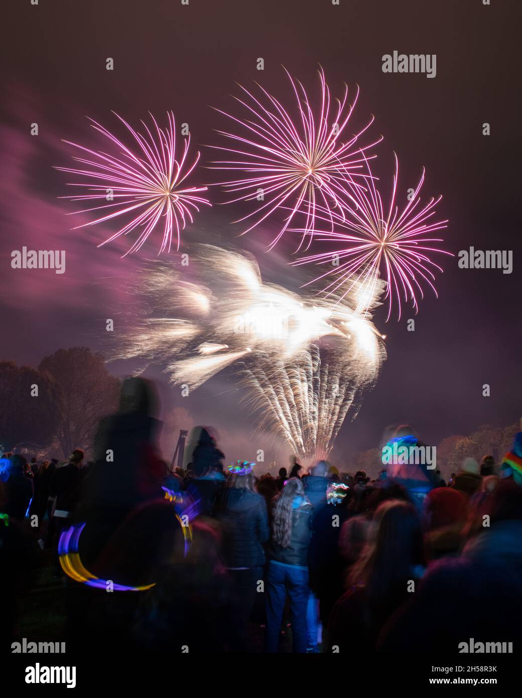 Fireworks at the Kinecroft, Wallingford, Oxfordshire,2021 Stock Photo