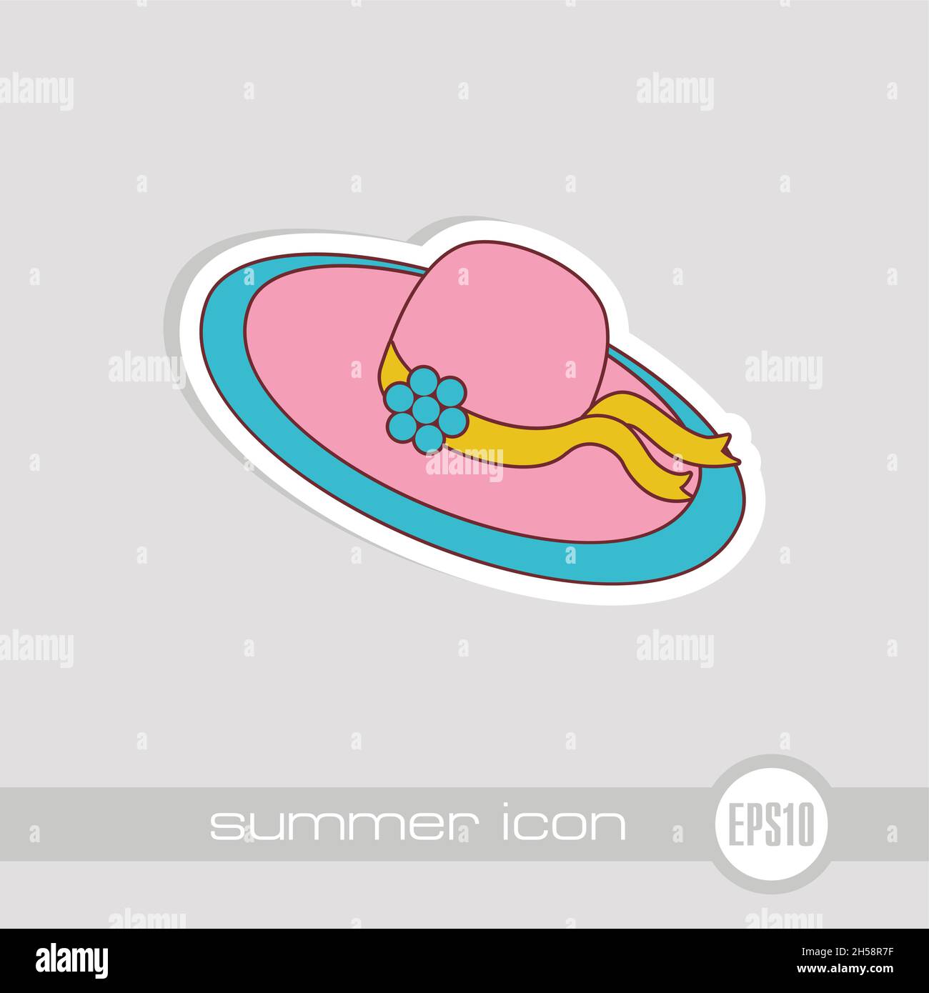 Beach hat vector icon. Beach. Summer. Summertime. Vacation, eps 10 Stock Vector