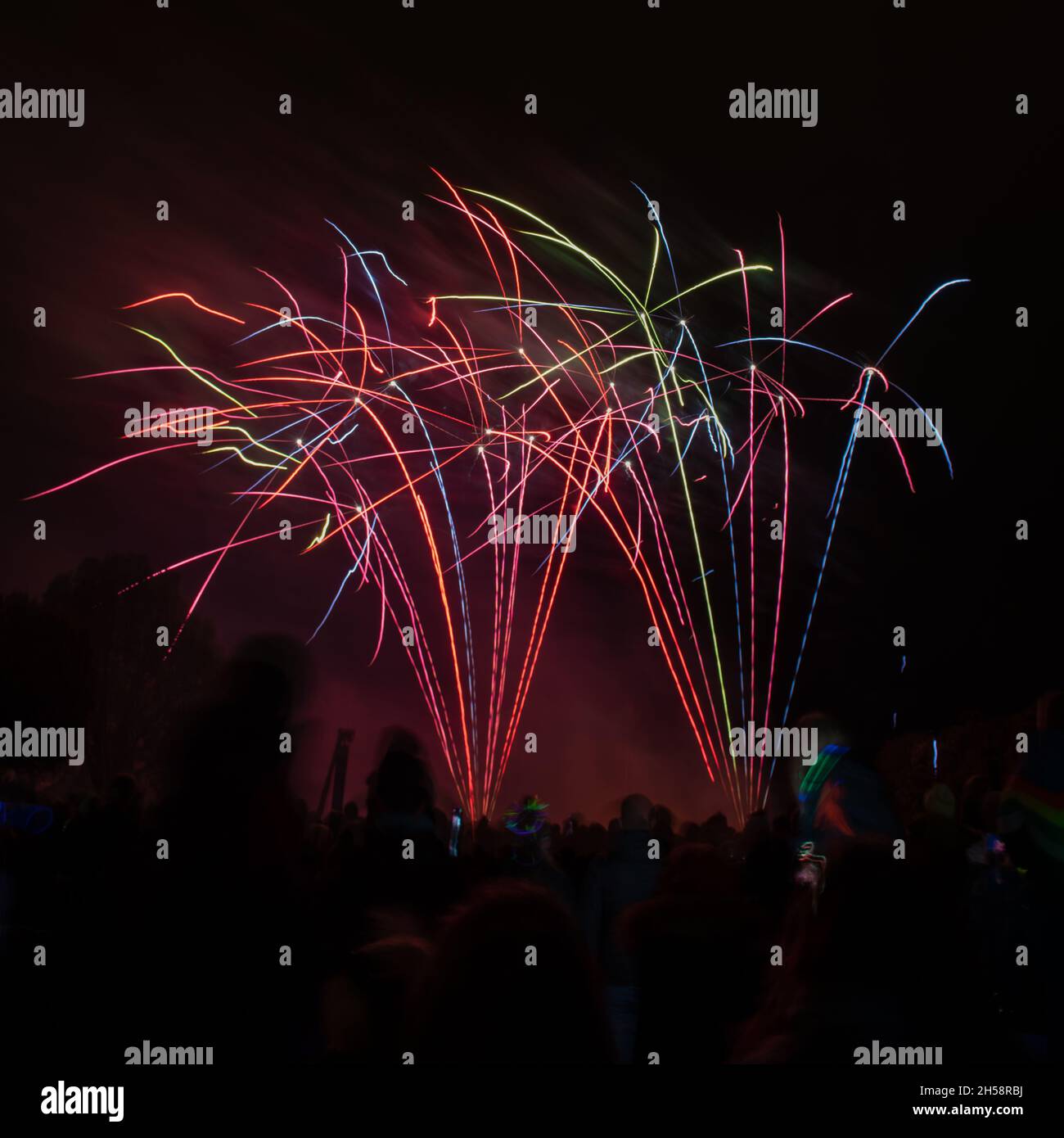 Fireworks at the Kinecroft, Wallingford, Oxfordshire,2021 Stock Photo