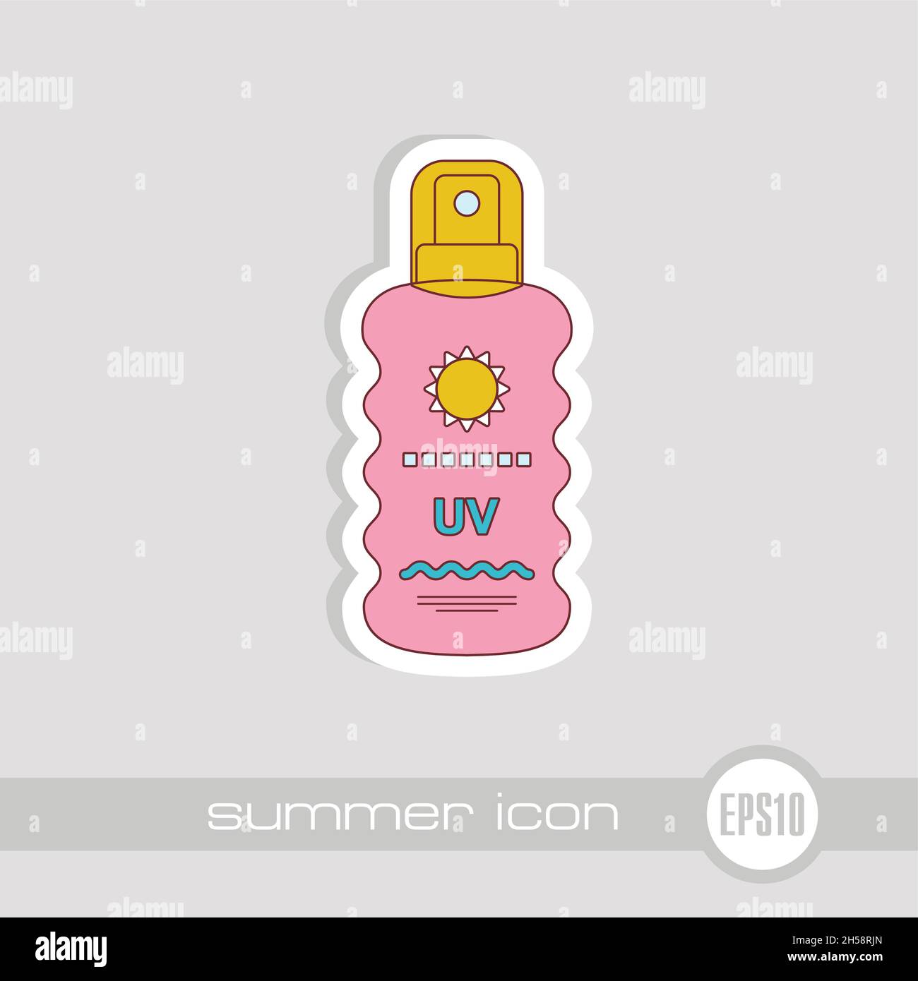 Sun Cream in Spray vector icon. Beach. Summer. Summertime. Vacation ...