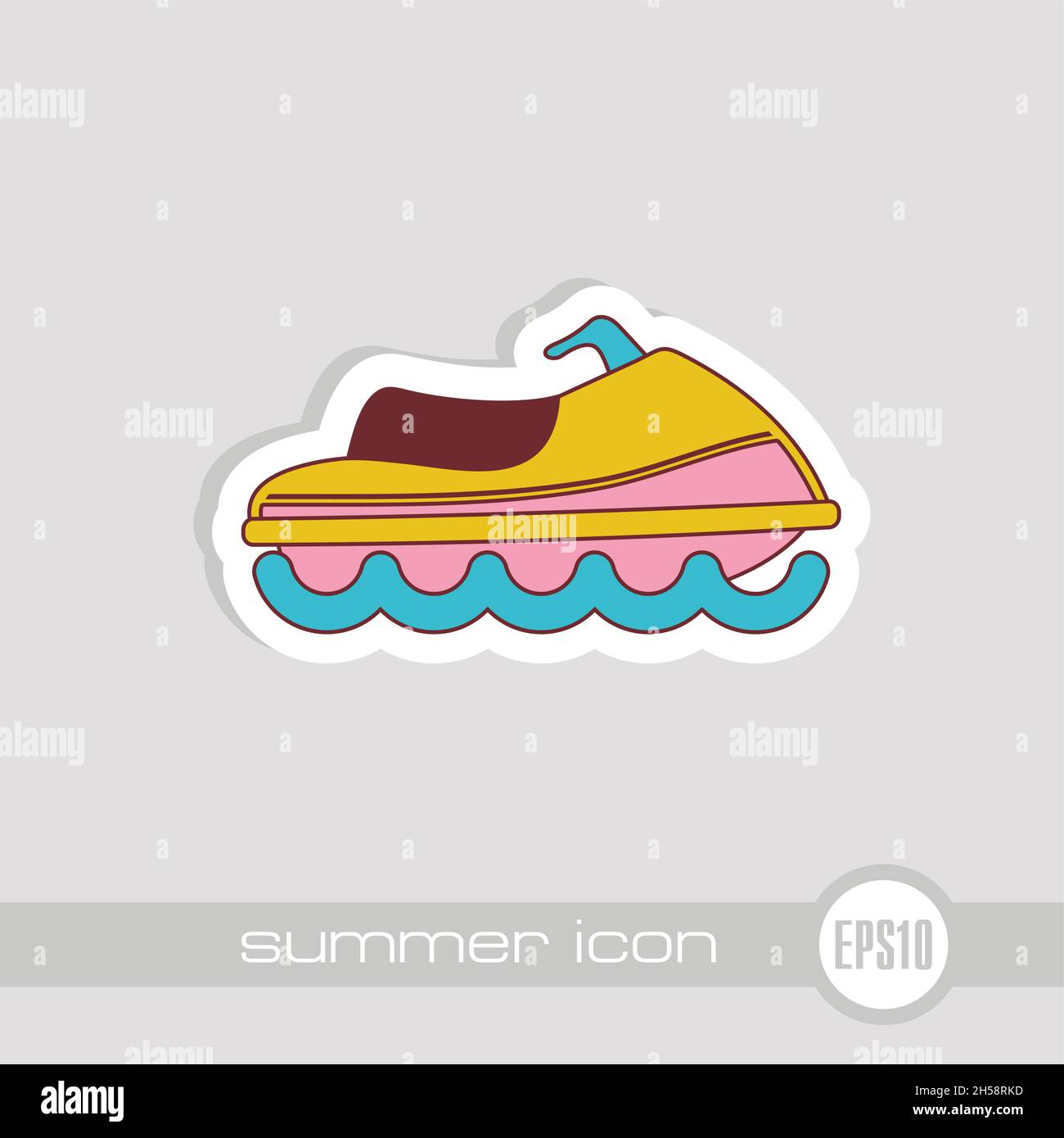 Jet Ski vector icon. Beach. Summer. Summertime. Vacation, eps 10 Stock Vector