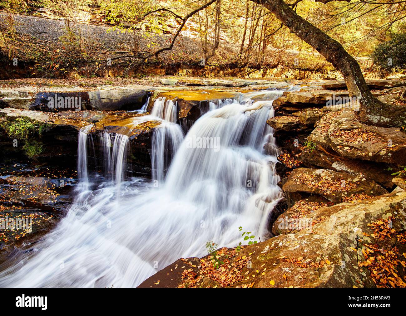 Dunloup Falls near the largely abandoned old coal town of Thurmond in