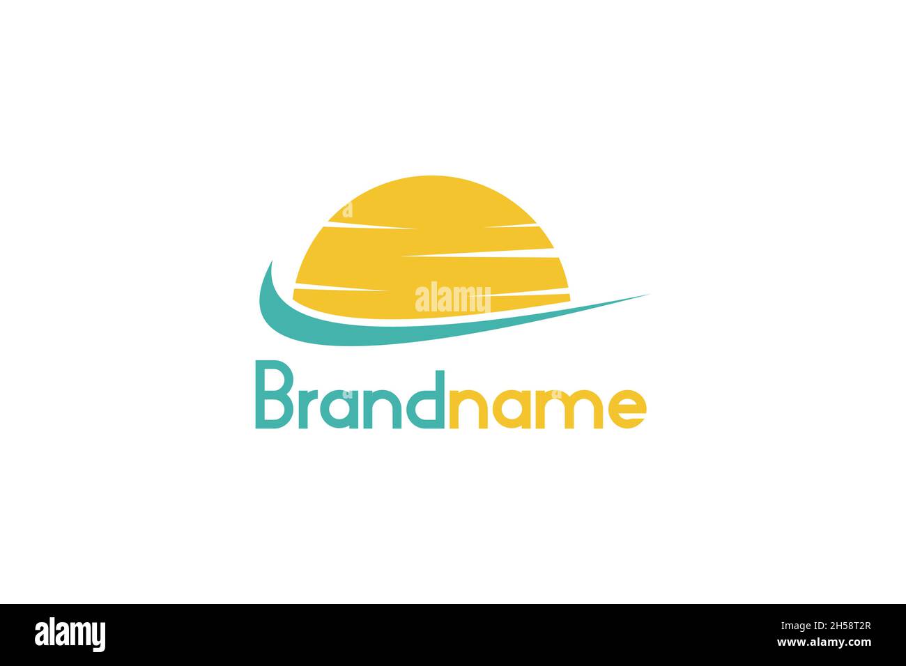 Sun and wave, ocean logo illustration. Stock Vector