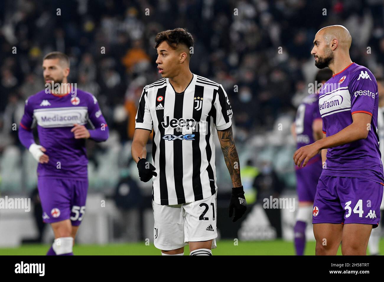 Turin, Italy. 06th Nov, 2021. Kaio Jorge of Juventus FC in action during the Serie A 2020/21 match between Juventus FC and ACF Fiorentina at Allianz Stadium on November 06, 2021 in Turin, Italy Photo ReporterTorino Credit: Independent Photo Agency/Alamy Live News Stock Photo