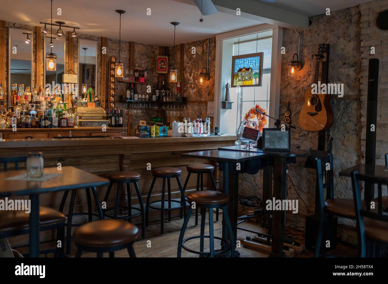 the bar located inside the Stagecoach Inn in Cedarbur, WI, USA Stock Photo