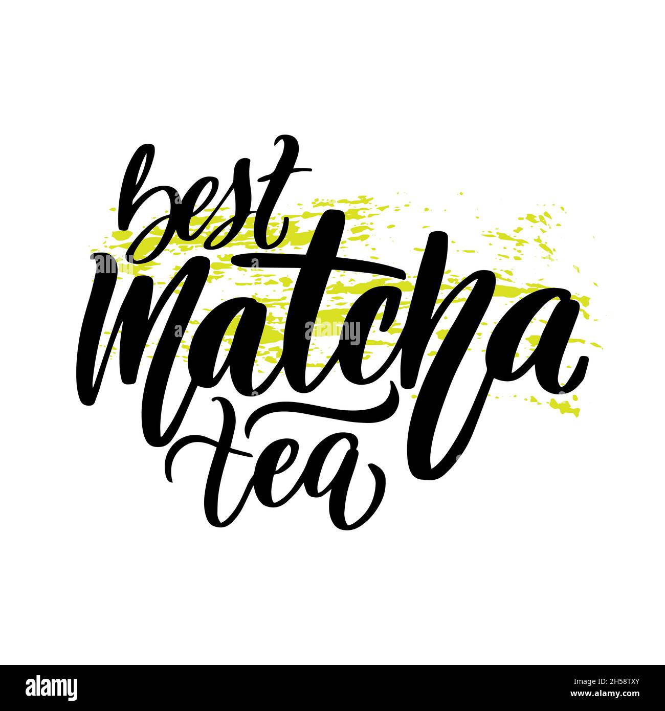 Matcha green tea quote isolated on white background Stock Vector Image