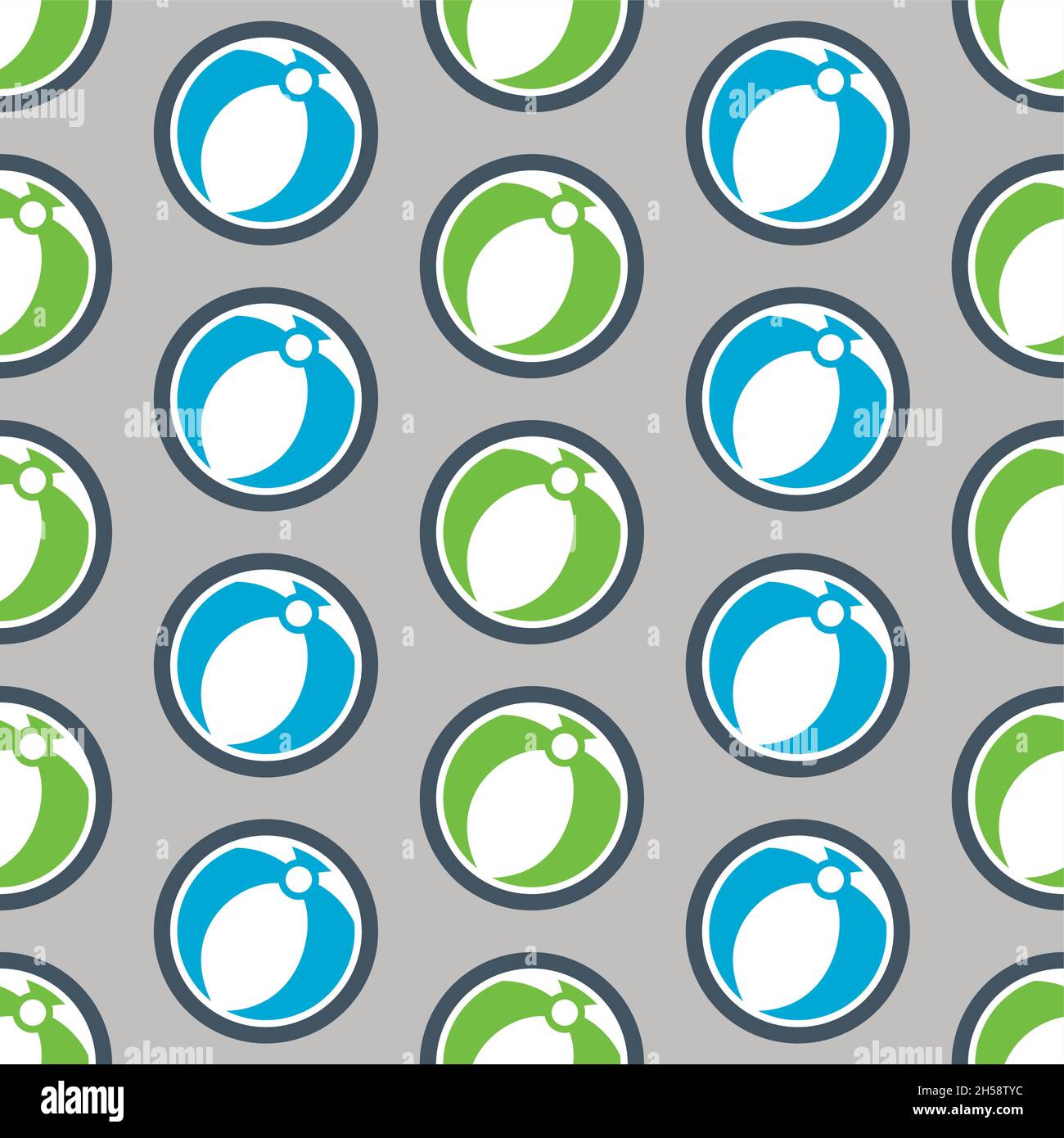 Summer vector seamless pattern with beach ball. Beach. Summertime. Holiday. Vacation Stock Vector