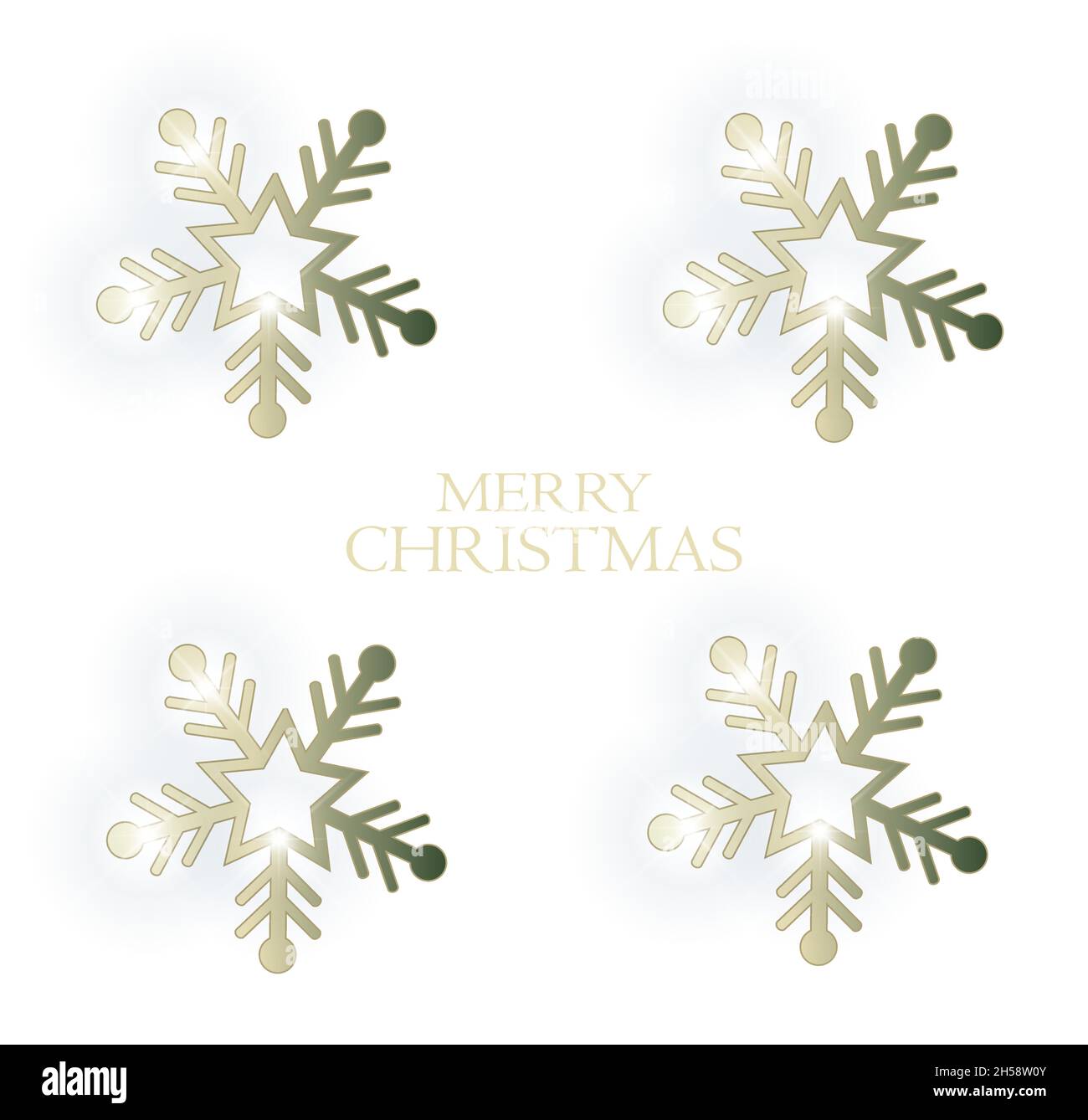Snowflakes pattern, golden snowflakes isolated on white background vector Stock Vector