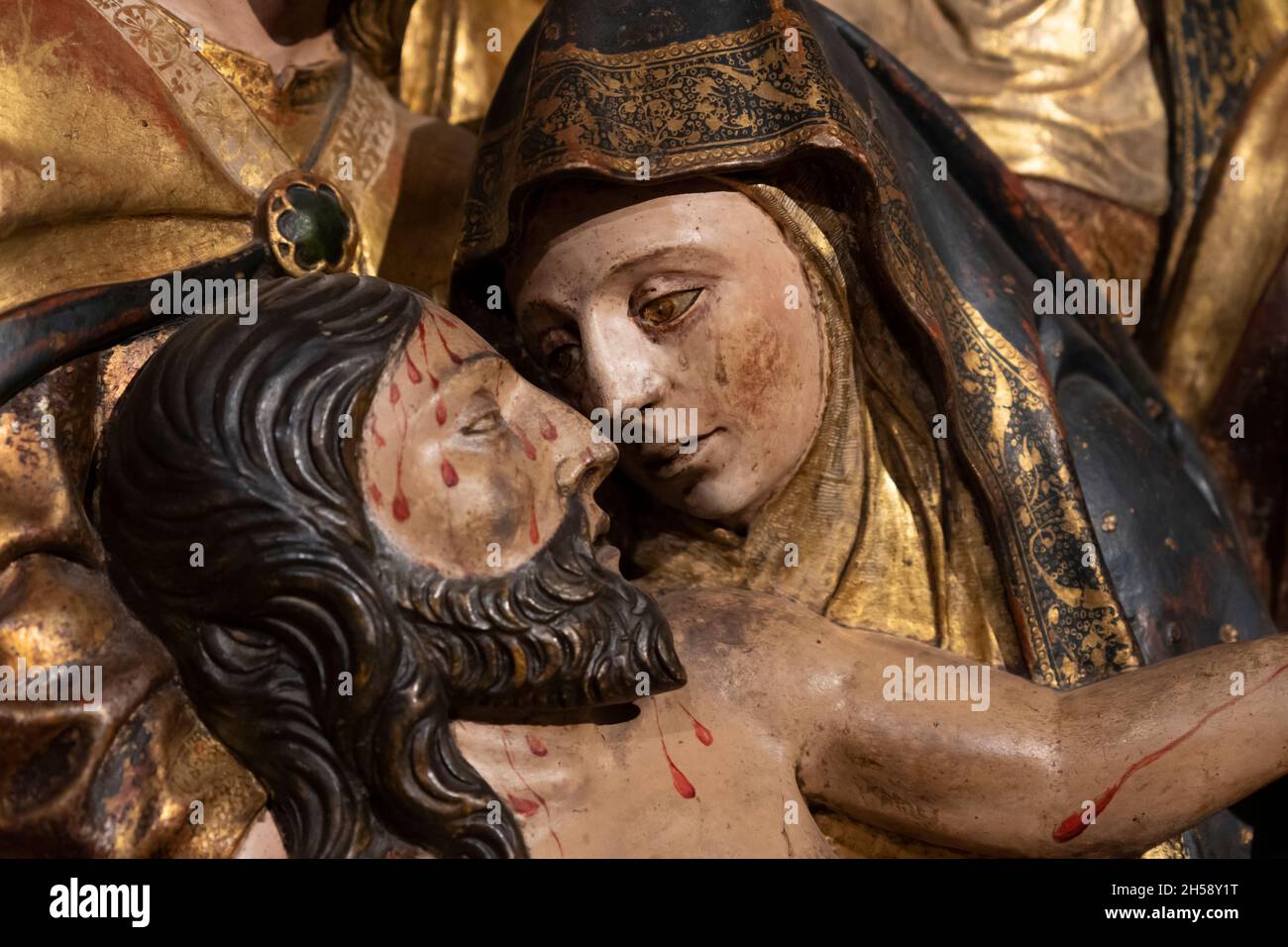 Detail of the Virgin Mary holding the body of Jesus Christ after the ...