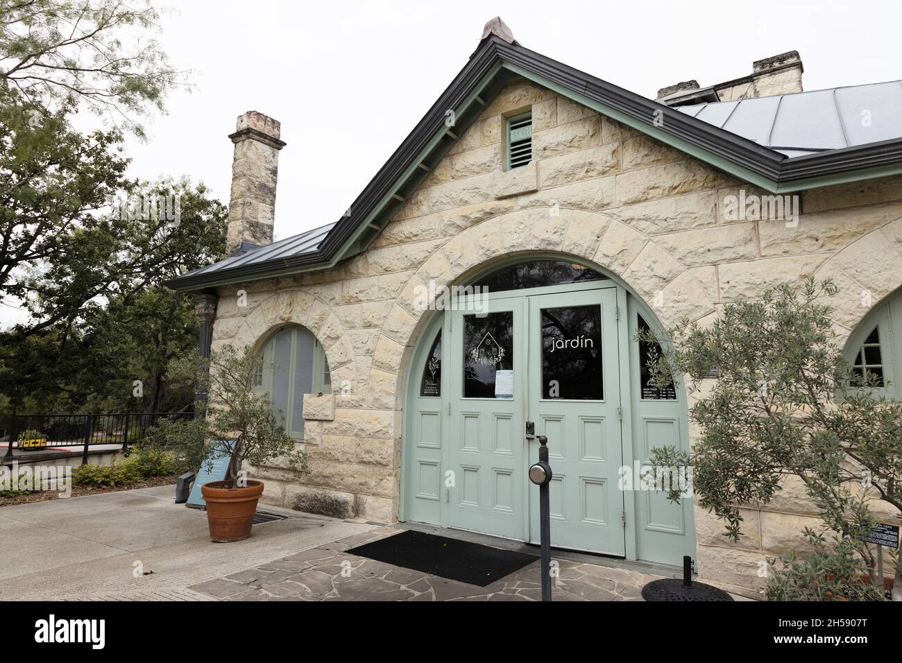 Exterior of Jardin, a restaurant at the San Antonio Botanical Garden in