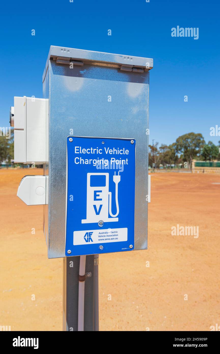 Electric vehicle charging point in the small rural town of Bruce Rock