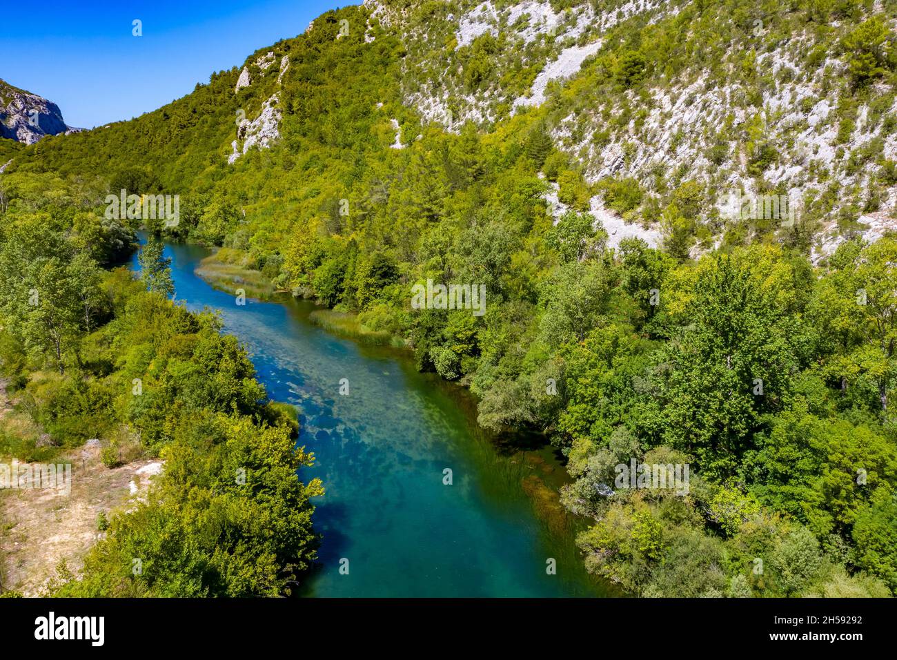 Cetina / Omis in Kroatien aus der Luft | Luftbilder von Kroatien Stock Photo