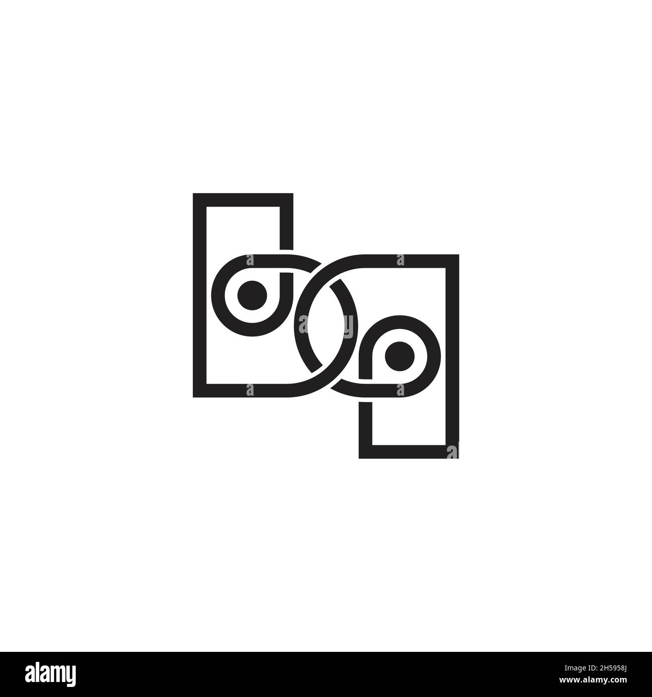 letter bq link dots overlap line logo vector Stock Vector