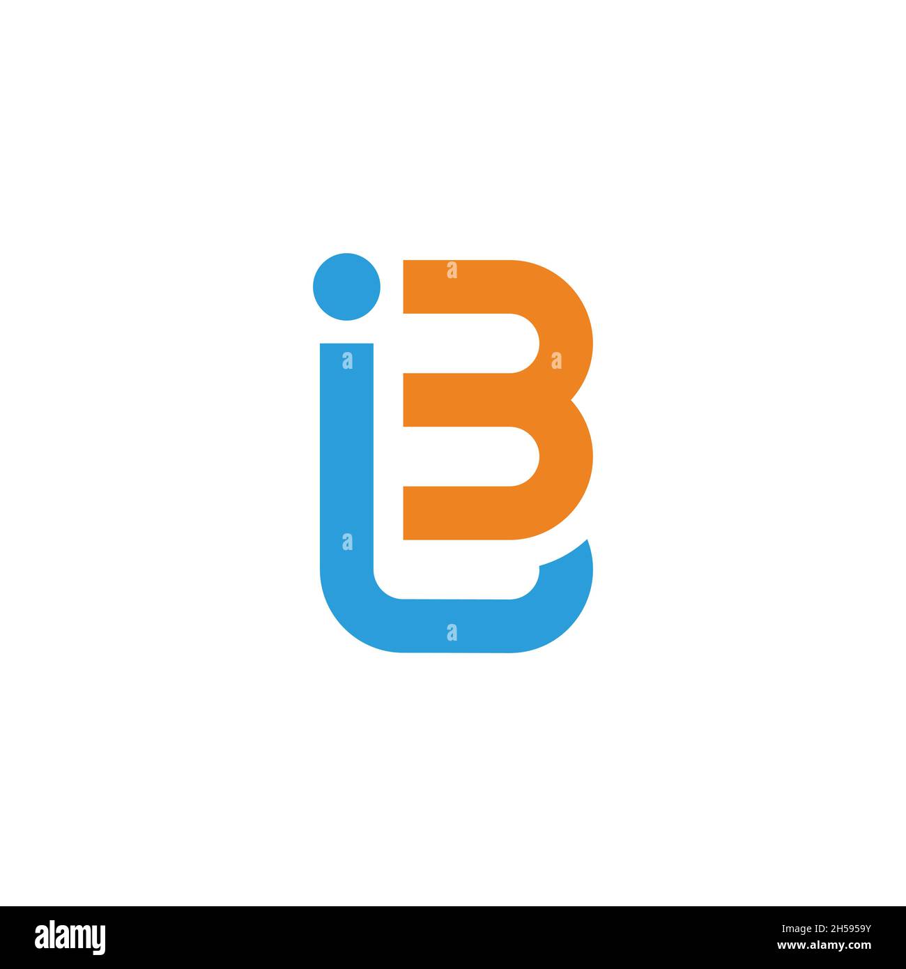 letter bj simple colorful geometric abstract logo vector Stock Vector