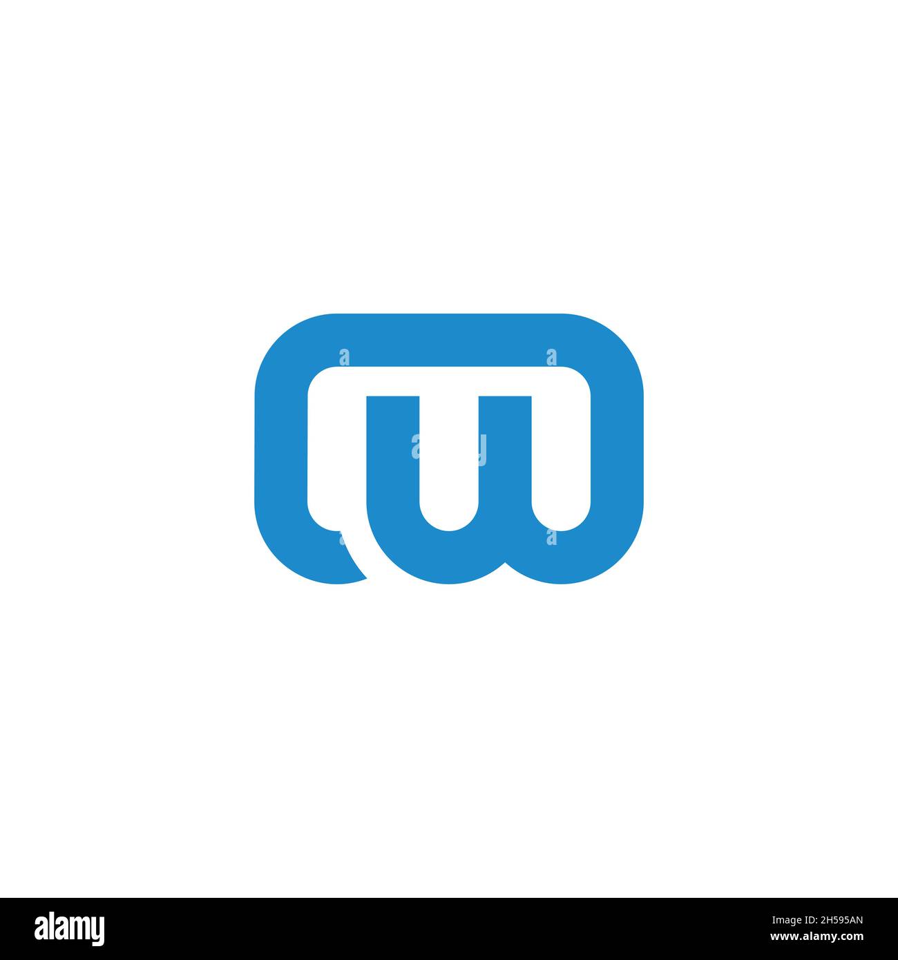 letter cw simple geometric linear logo vector Stock Vector