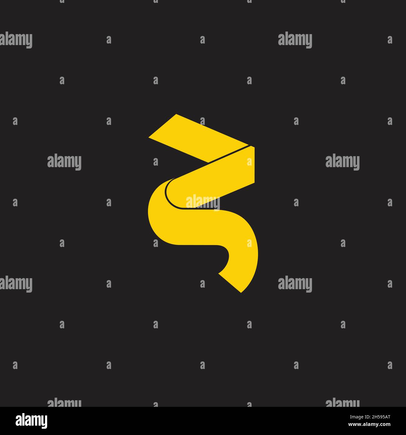 letter r motion 3d flat ribbon shape logo vector Stock Vector