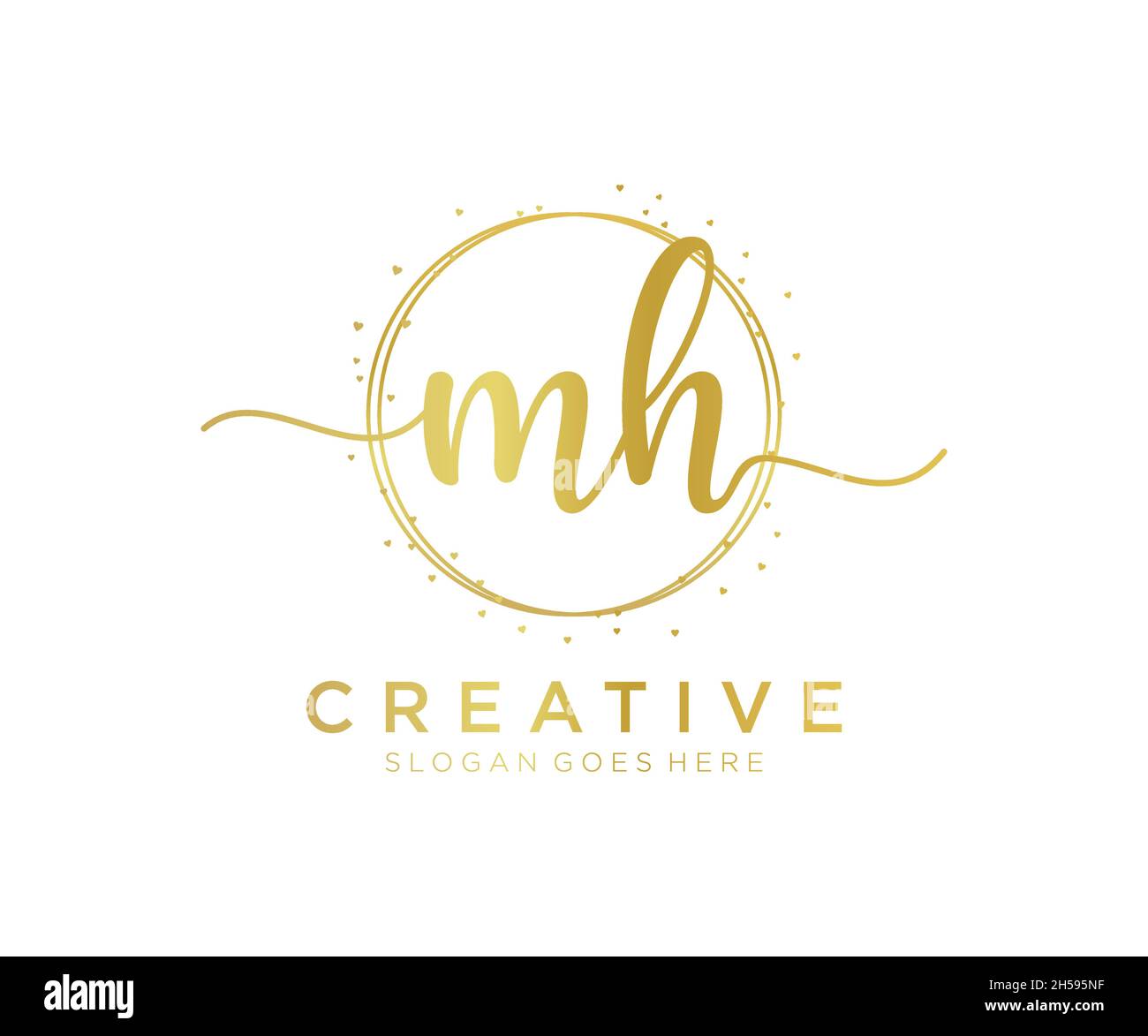 MH feminine logo. Usable for Nature, Salon, Spa, Cosmetic and Beauty