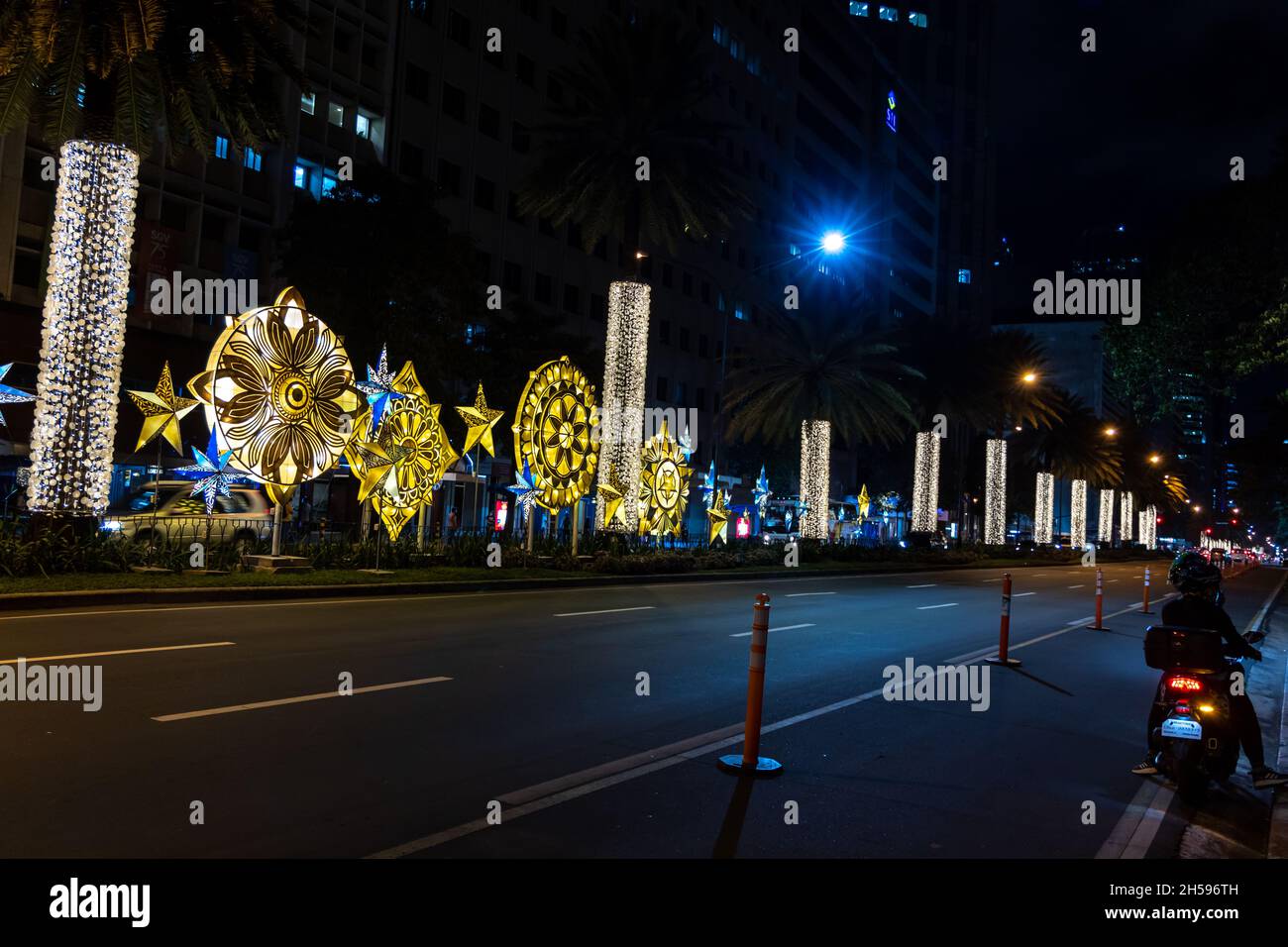 Nov 5, 2021 Christmas decoration at Ayala Ave, Makati City, Metro Manila, Philippines Stock Photo