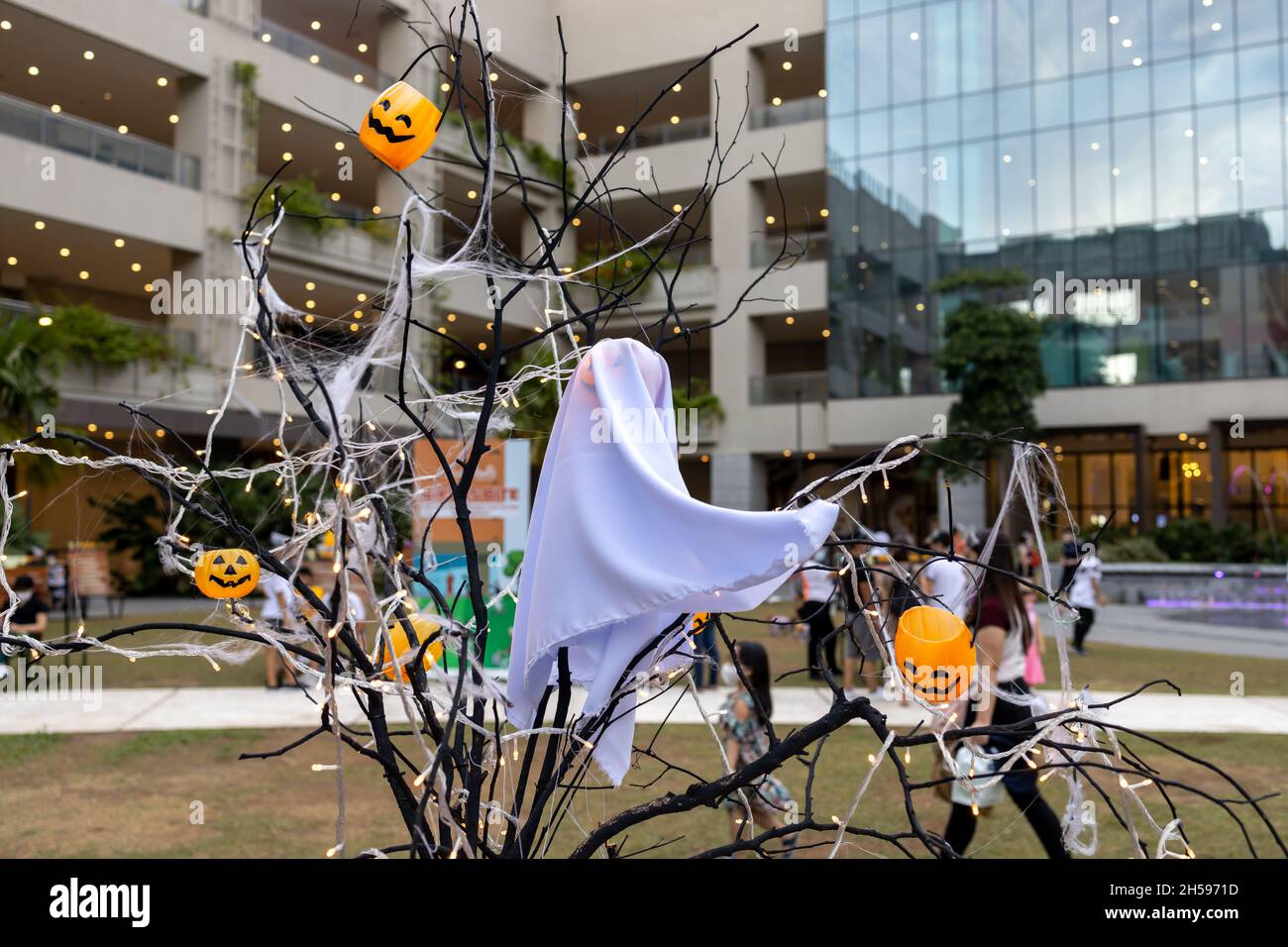 Halloween and christmas decoration at Shopping Mall, Manila, Philippines Stock Photo Alamy