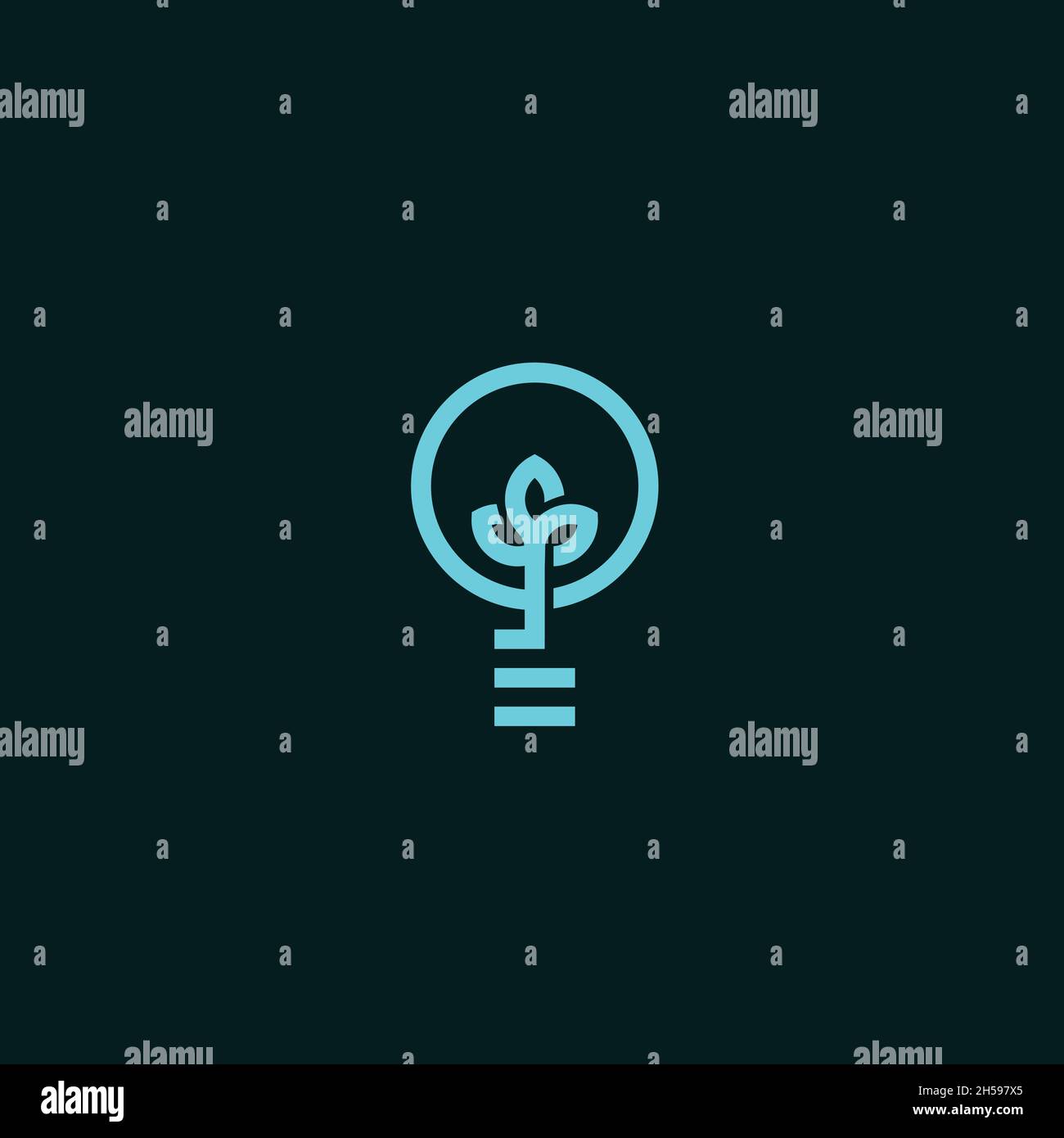 vector illustration. logo with natural light shape with line art concept. technology and computer. Stock Vector