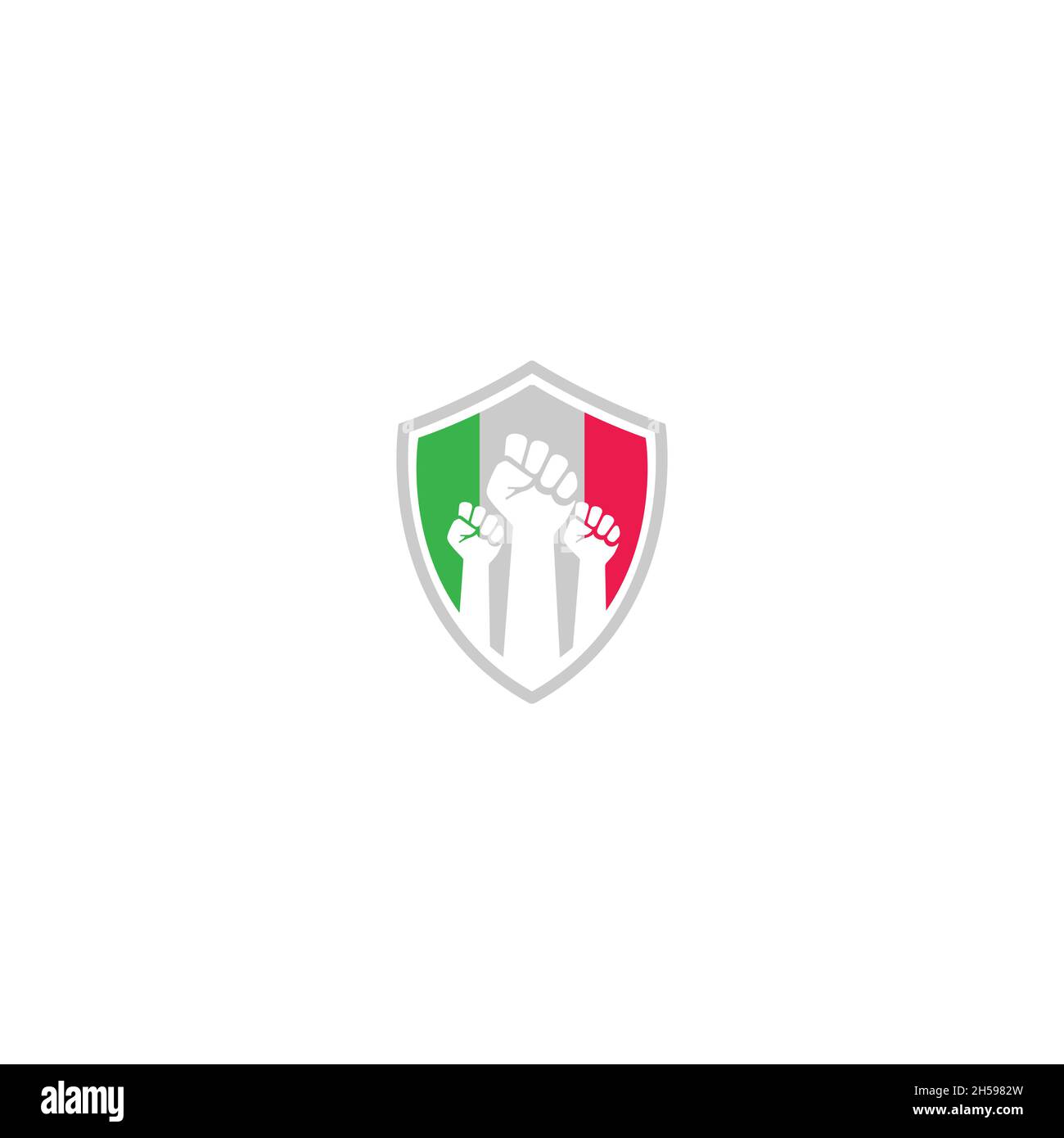 vector illustration. logo in the form of hands grasping justice, resistance. attorney and law. Stock Vector