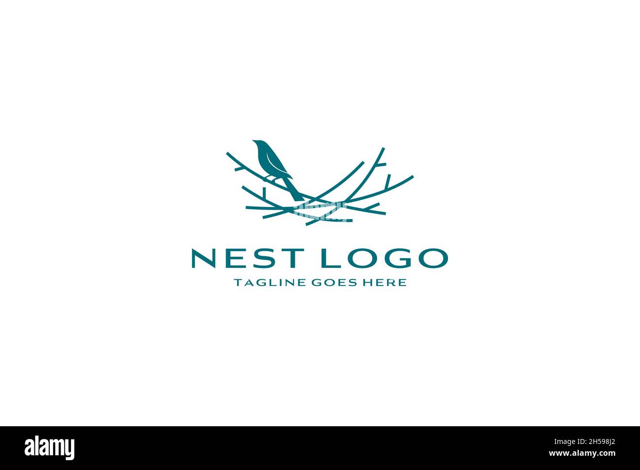 Bird nest logo design vector icon Stock Vector