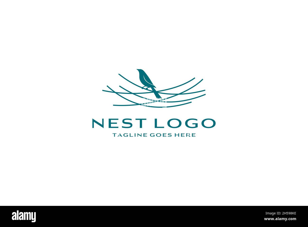 Bird nest logo design vector icon Stock Vector