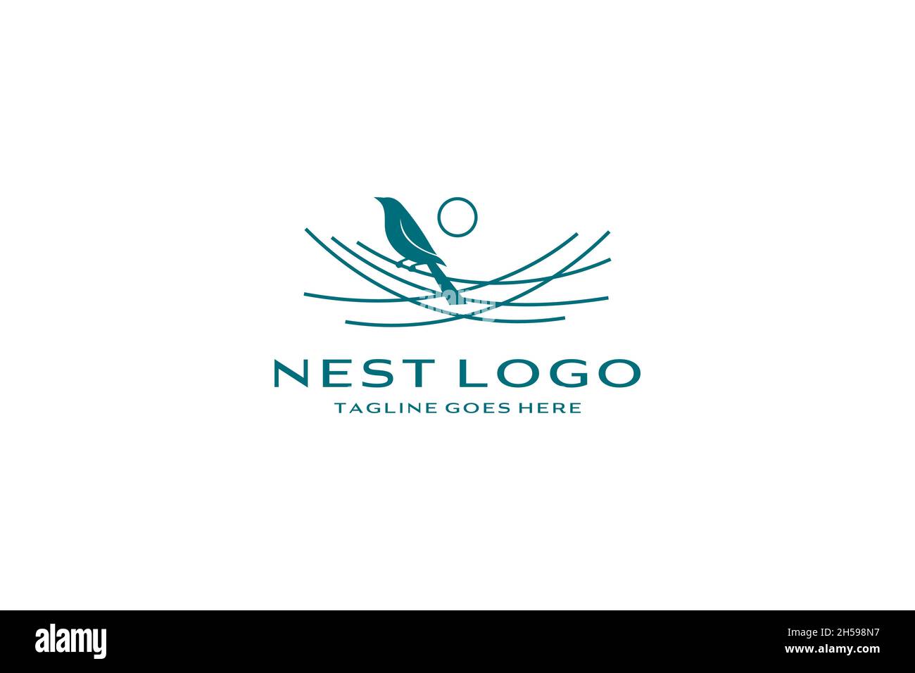 Bird nest logo design vector icon Stock Vector