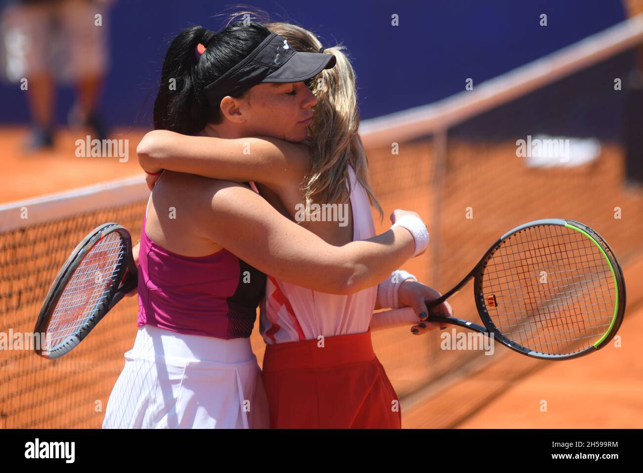 Ekaterine Gorgodze (Georgia) and Irina Bara (Romania). Argentina Open WTA 2021, Doubles champions Stock Photo
