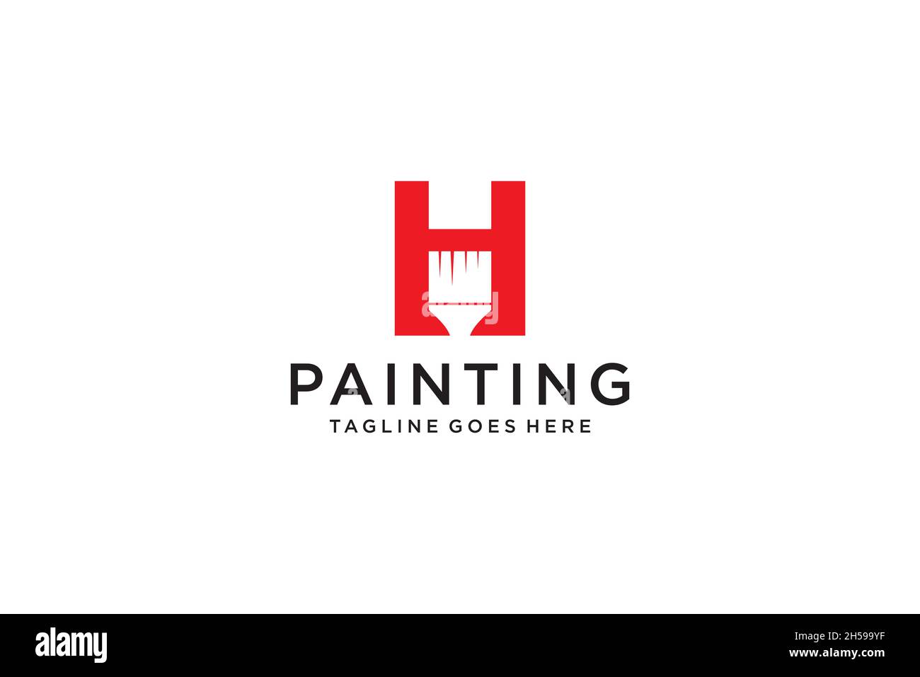 Letter H for paint logo, paint services logo, paint logo vector Stock ...