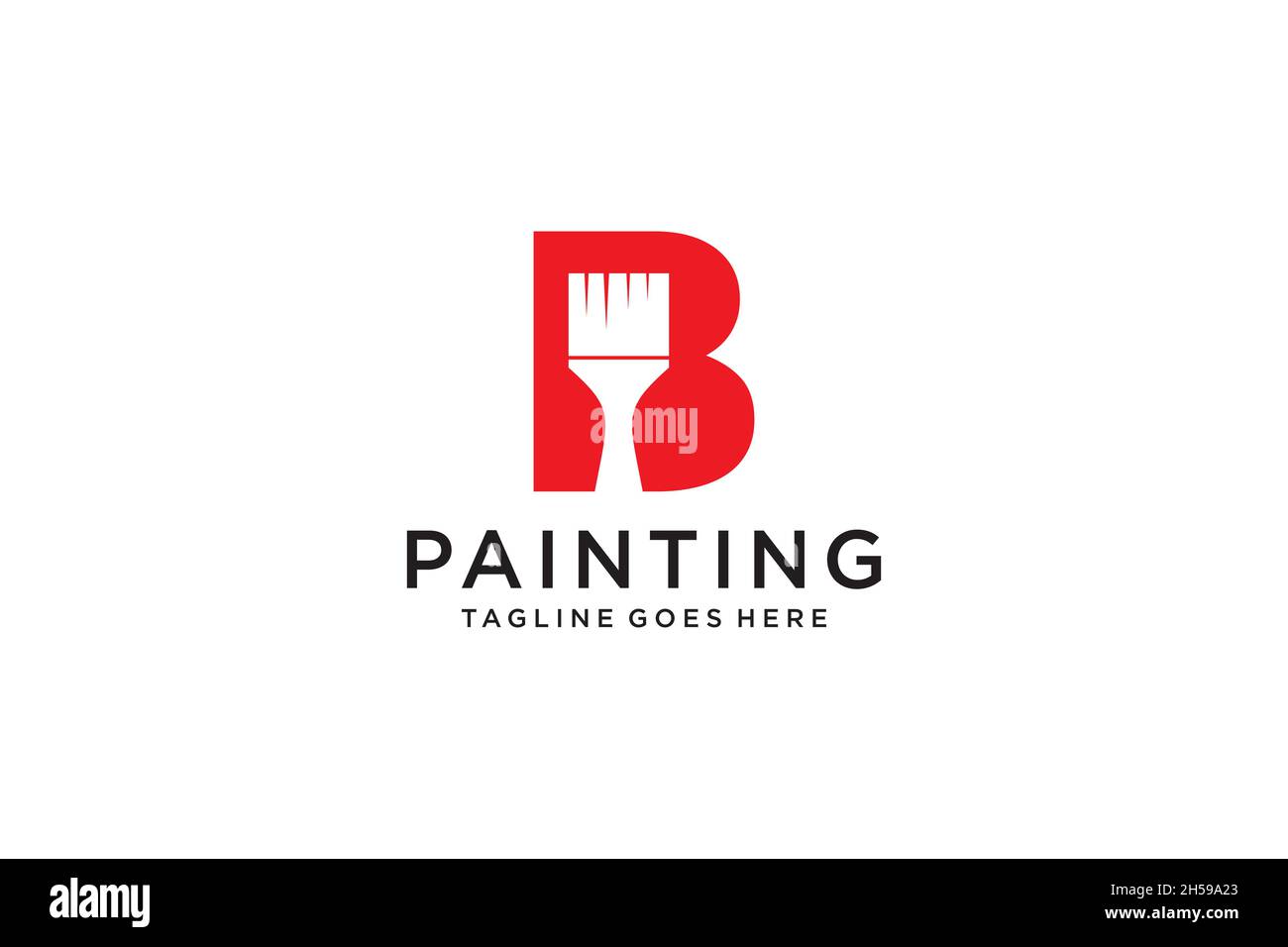 Letter B for paint logo, paint services logo, paint logo vector Stock ...