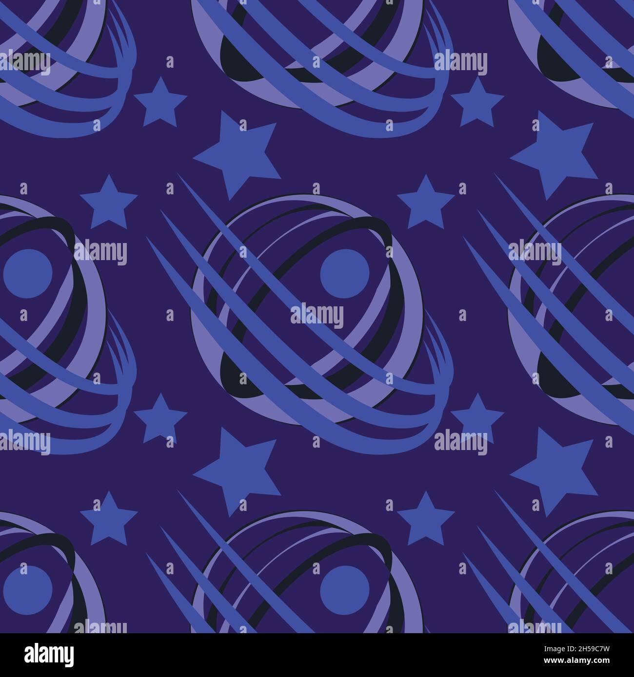 Red Stylized Space Pattern Seamless pattern, infinite texture - Illustration on a square ...