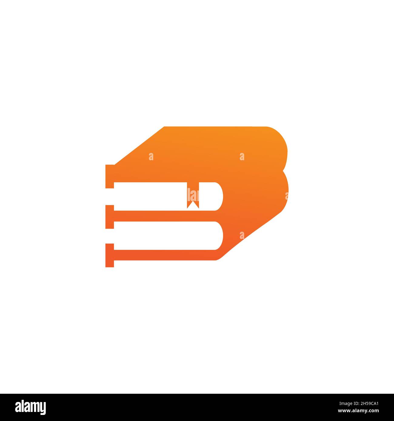 letter B logo with an abstract book shape. Stock Vector