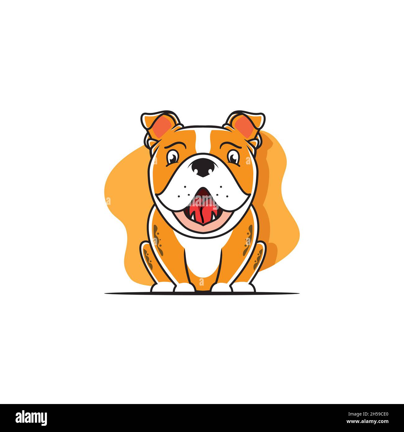 vector illustrations. cute, simple puppy bulldog logo Stock Vector