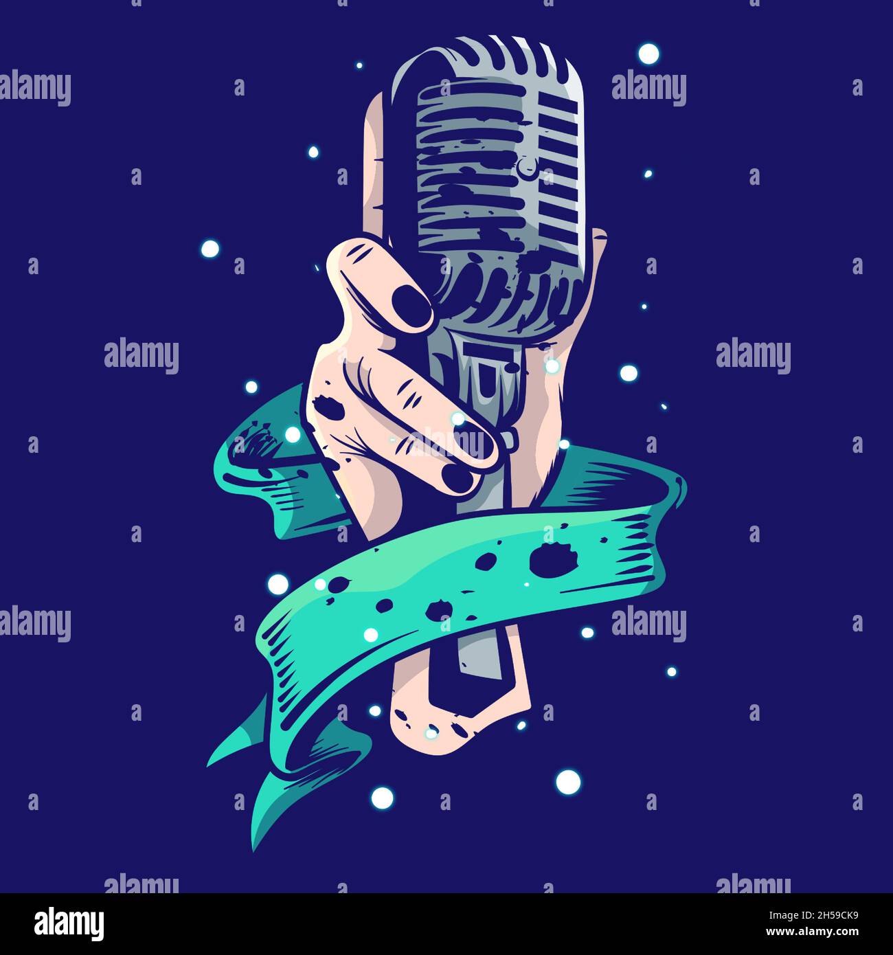 hand holding mic illustration Stock Vector Image & Art Alamy