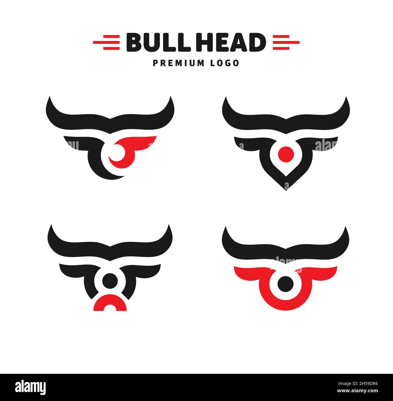 abstract simple Bull head vector logo concept illustration, Buffalo ...