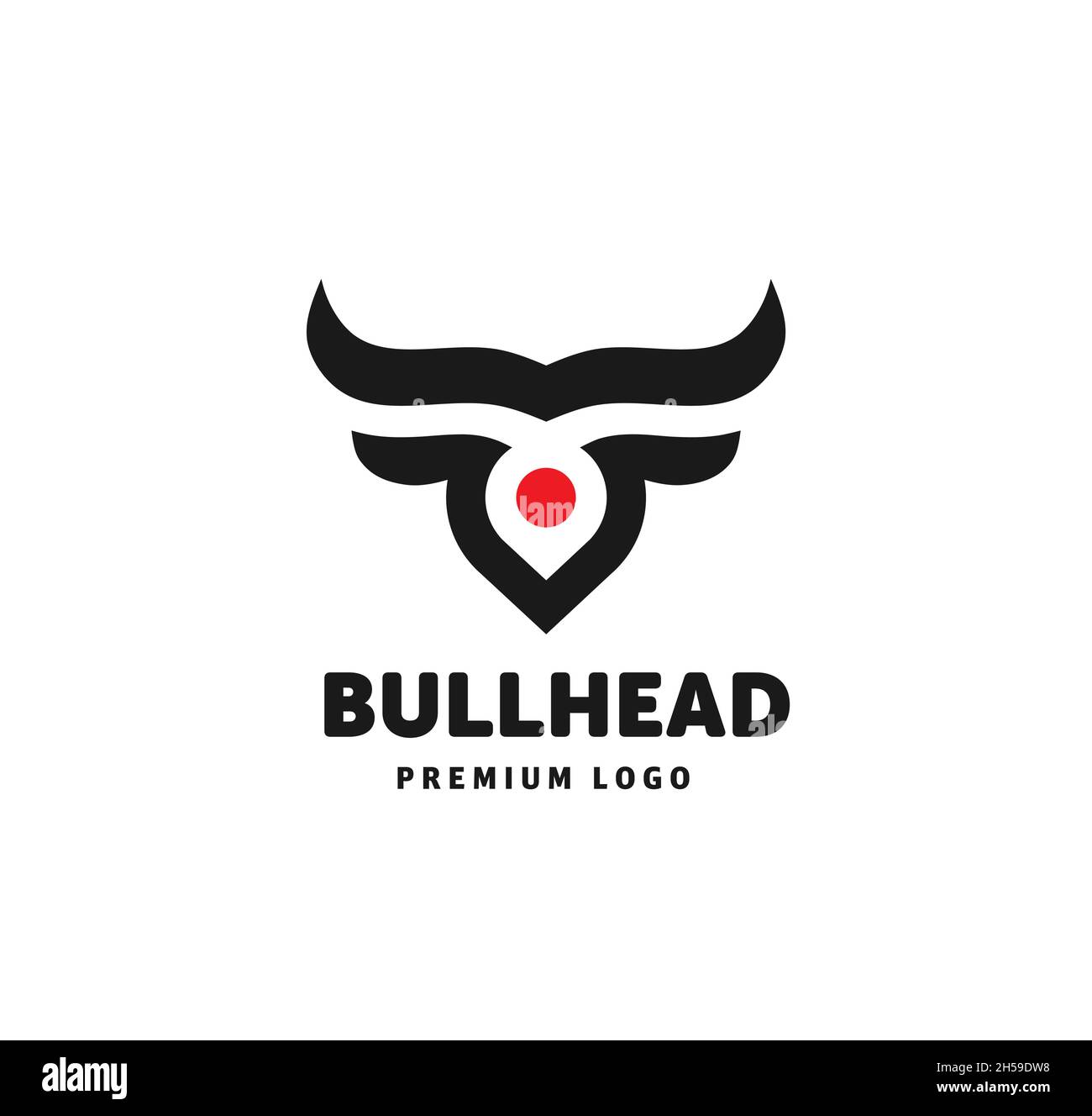 abstract simple Bull head vector logo concept illustration, Buffalo ...