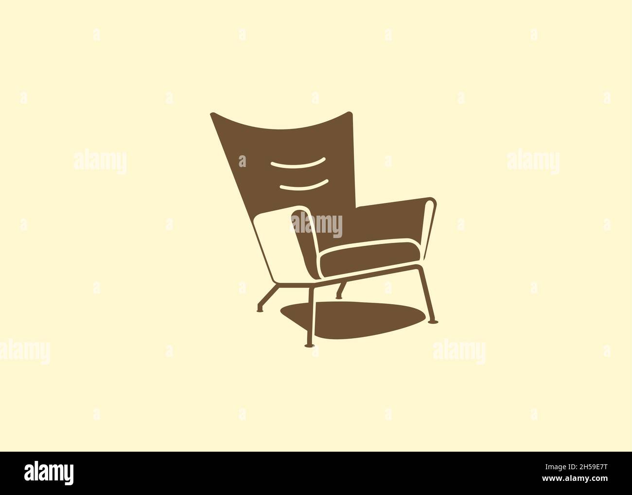 modern armchair furniture silhouette illustration vector Stock Vector